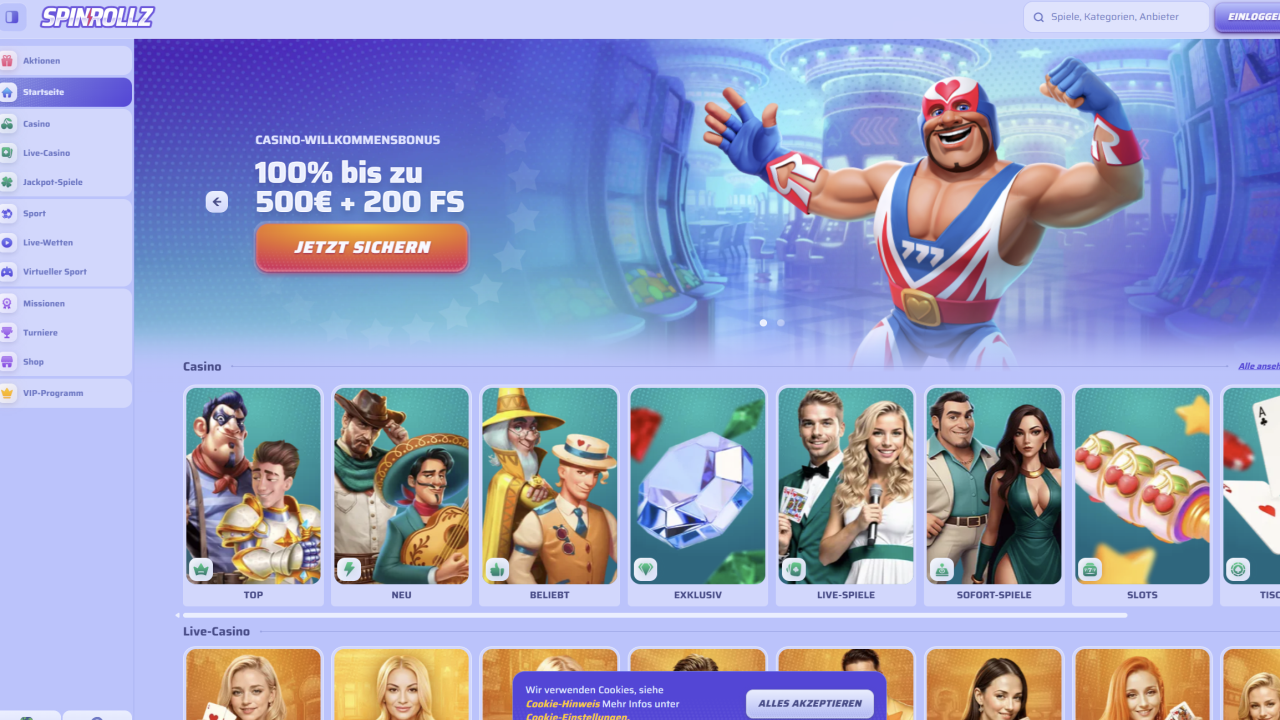 Spinrollz casino website